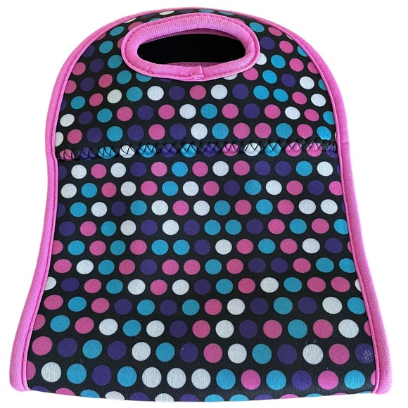 CURVES INSULATED LUNCH BAG Pink Gray Purple Black Turquoise Collapsible - Picture 14 of 14